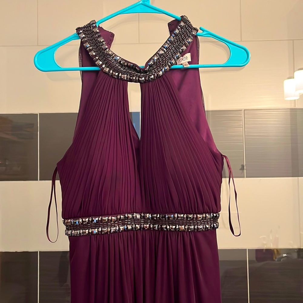 Vintage Cache Purple Beaded Choker Gown